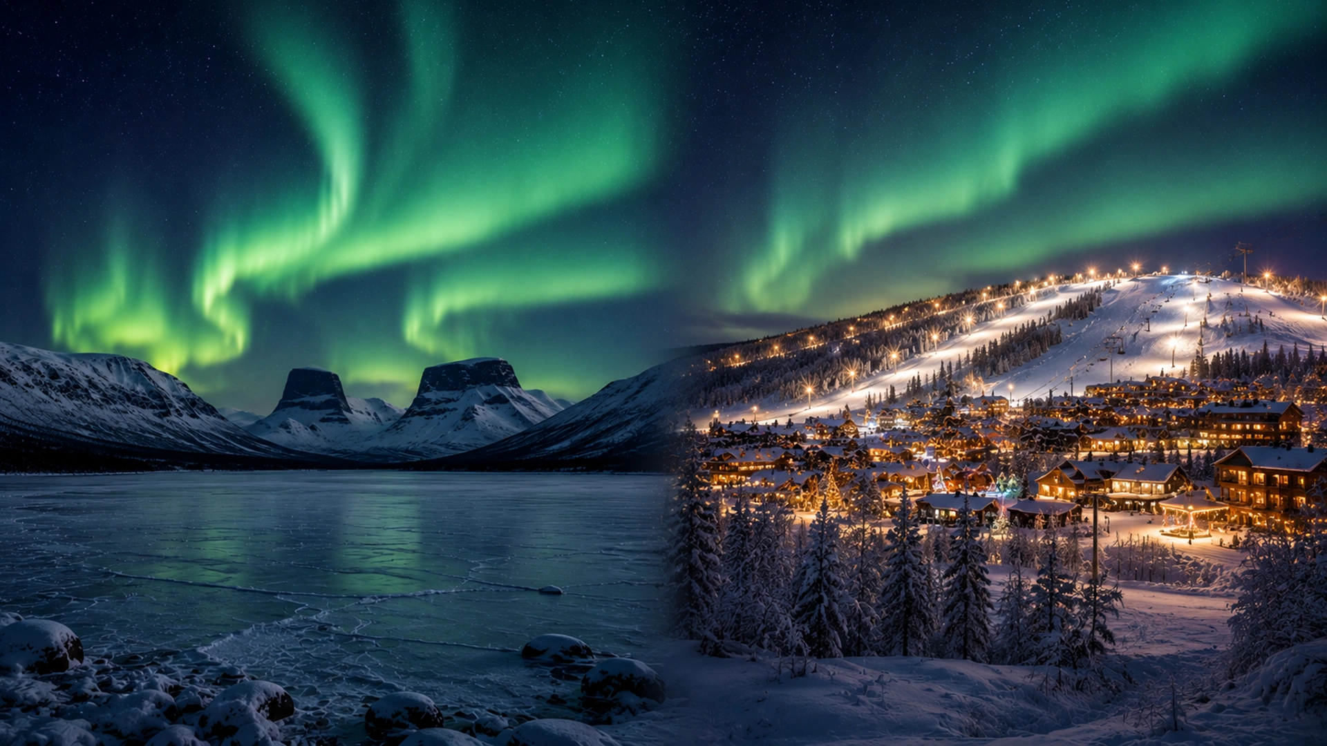 Abisko in Swedish Lapland compared with Levi in Finnish Lapland for Northern Lights travel, dark skies, winter scenery and Arctic experiences