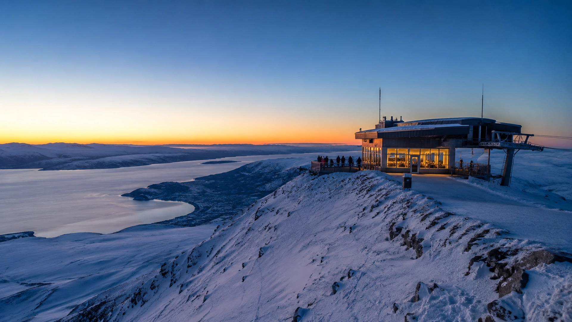 Aurora Sky Station above Abisko overlooking Lake Torneträsk in Swedish Lapland