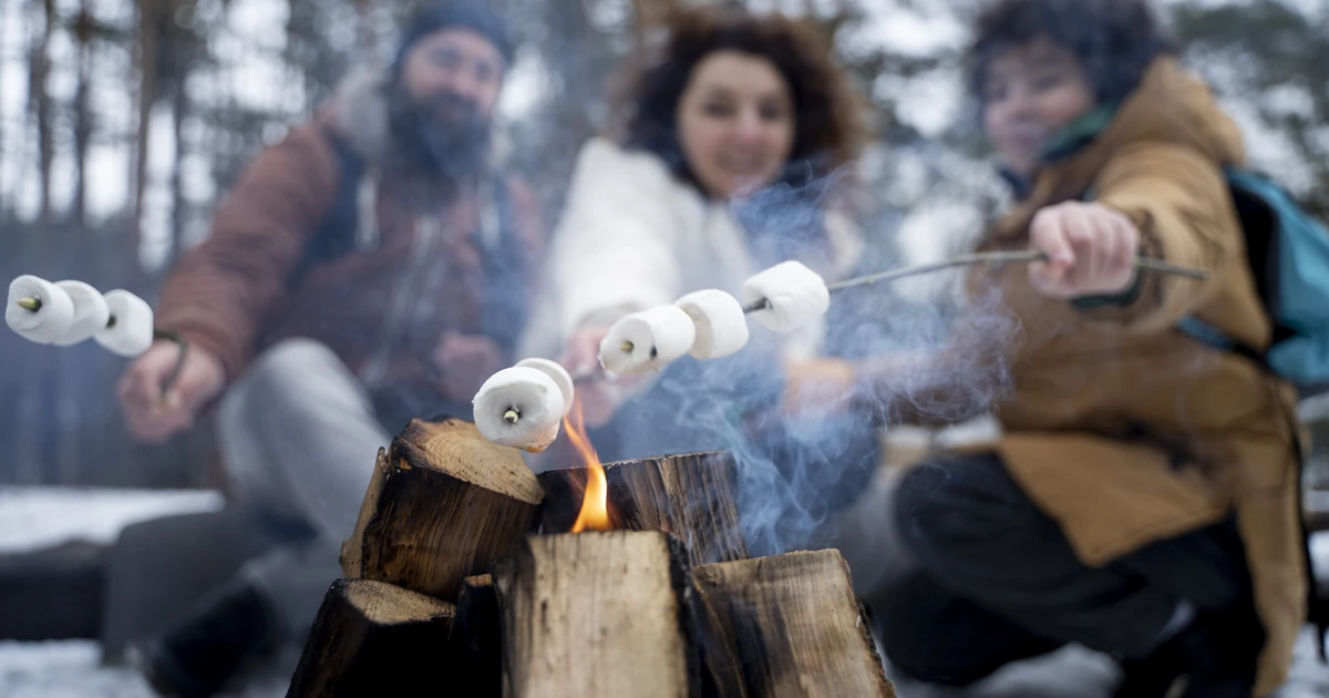 Arctic Snowshoe Moments: Fire, Cocoa & Marshmallows