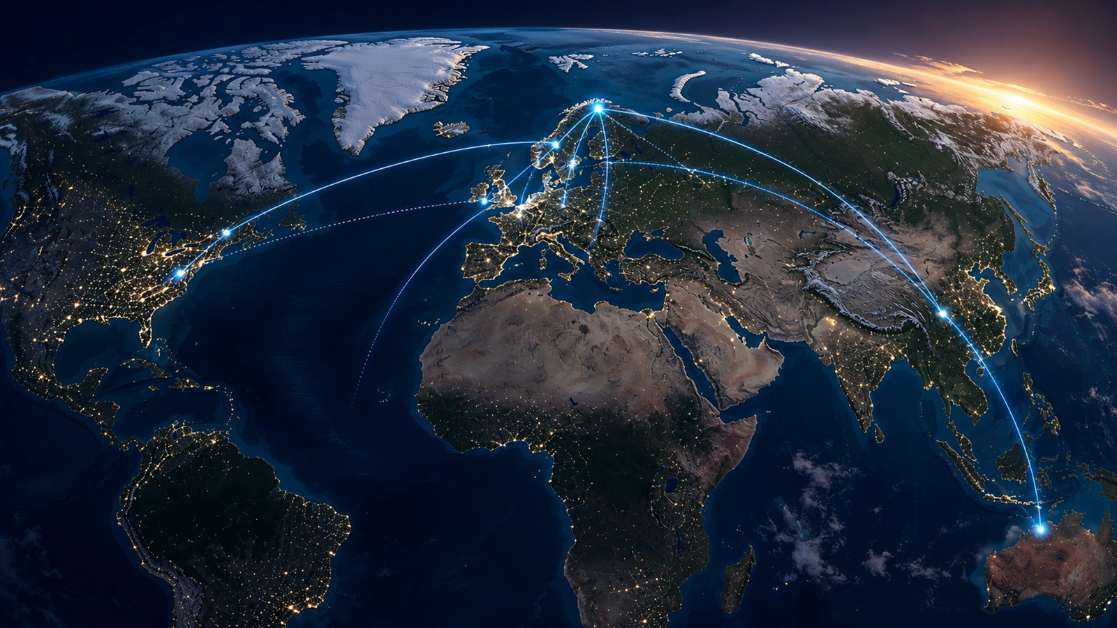 International travel routes showing how global visitors reach Kiruna in Swedish Lapland