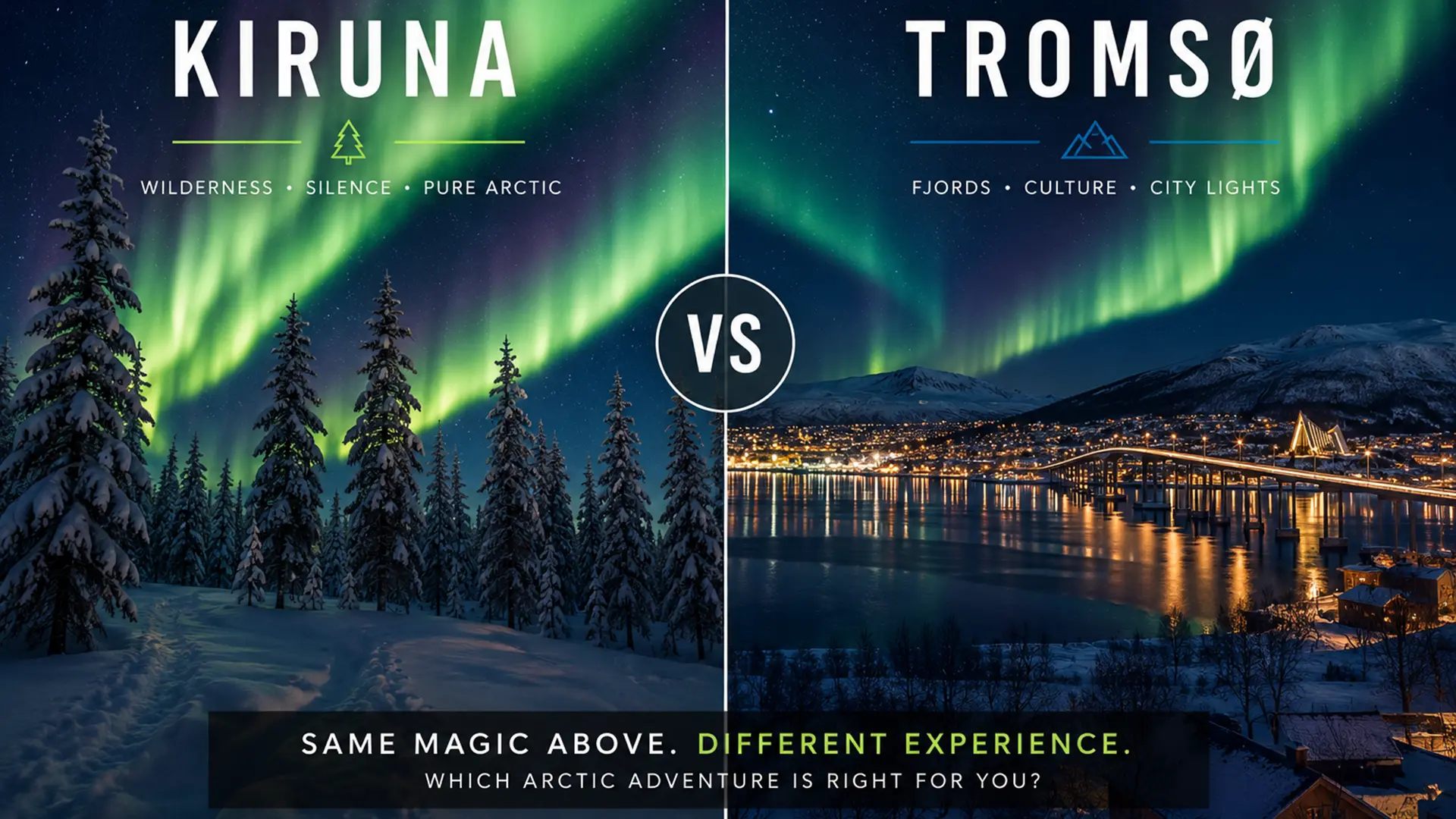 Kiruna vs Tromsø for Northern Lights hero image