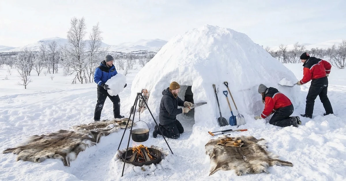 Kiruna: Build Your Own Igloo, Snowshoe & Wilderness Lunch