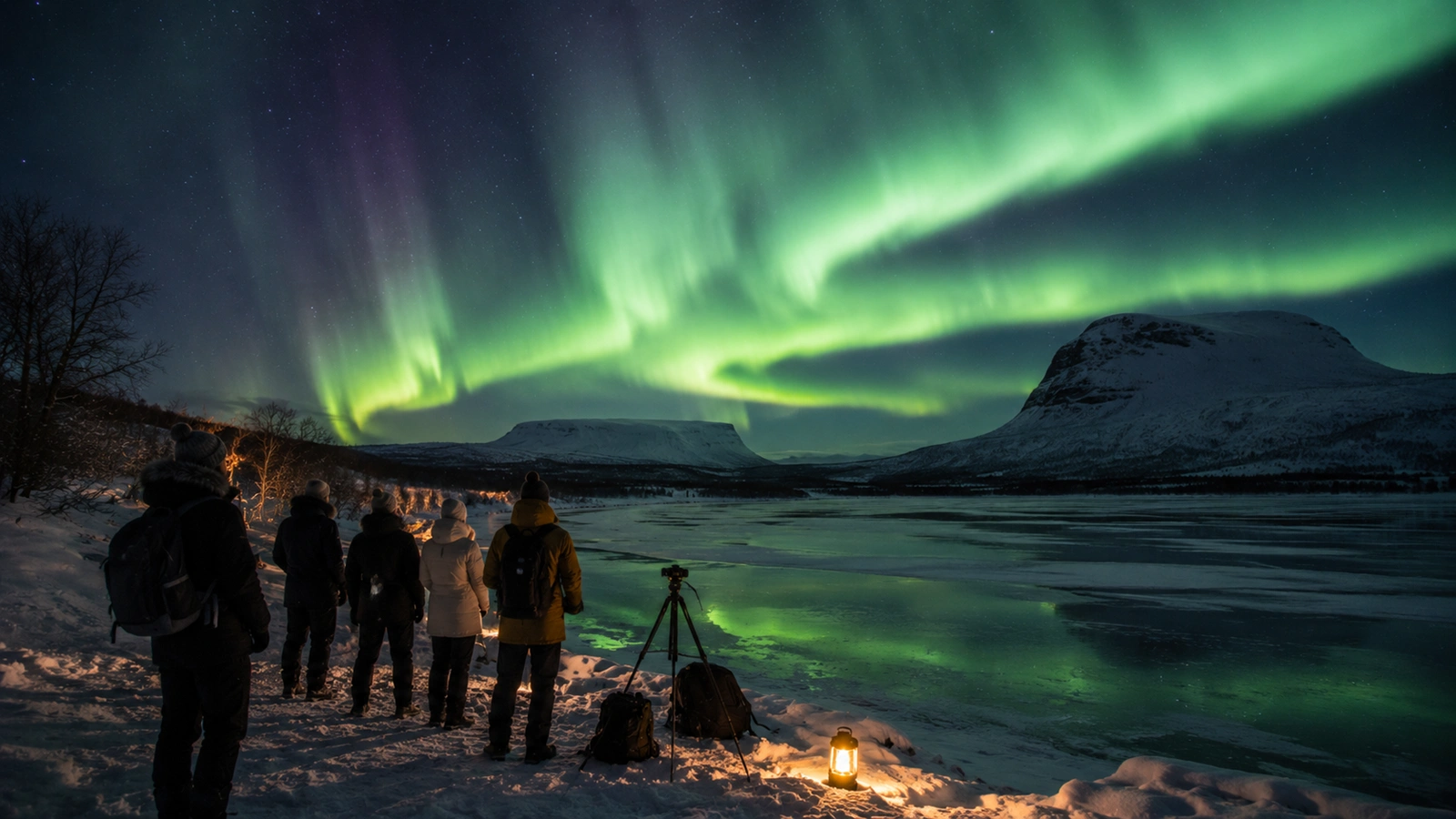 Northern Lights during a winter itinerary in Kiruna