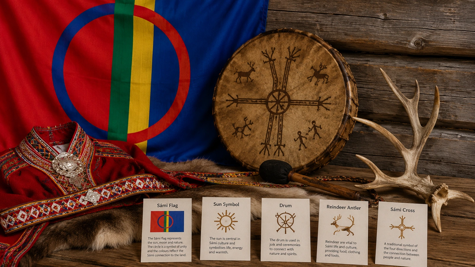 The Sámi flag displayed in Swedish Lapland