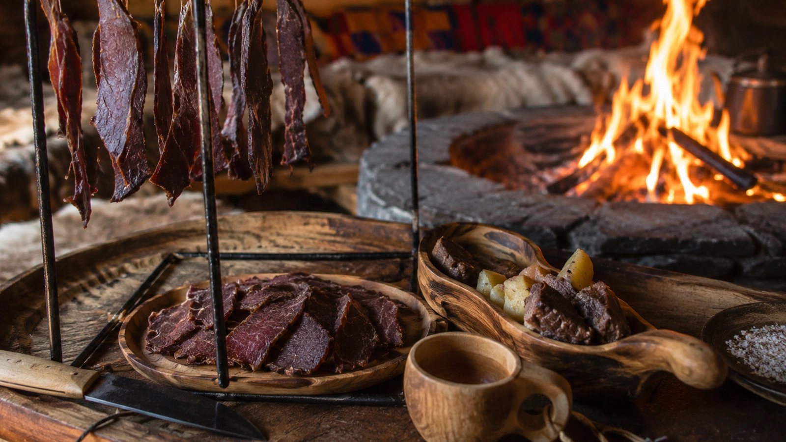 Traditional Sami food in Kiruna Swedish Lapland