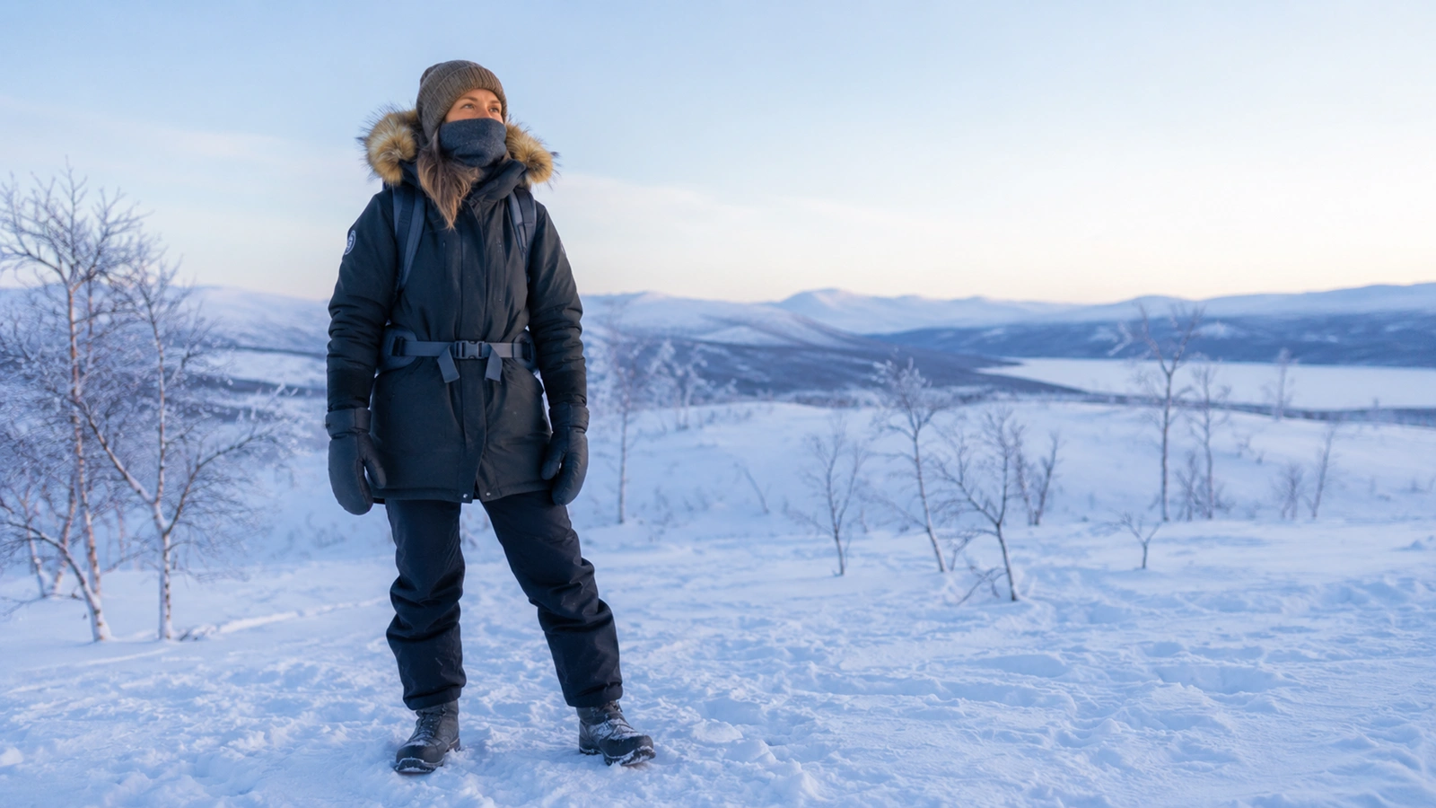 Winter clothing for Arctic conditions in Swedish Lapland